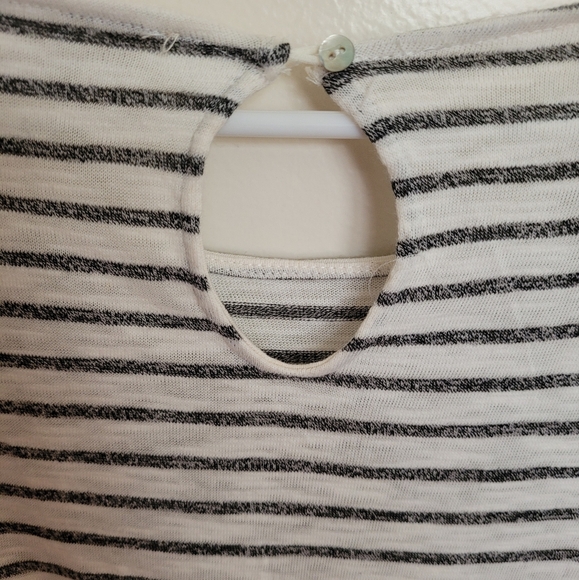 Listicle Black White High Low Striped Pocket Short Sleeve Dress Size Large - Picture 9 of 12